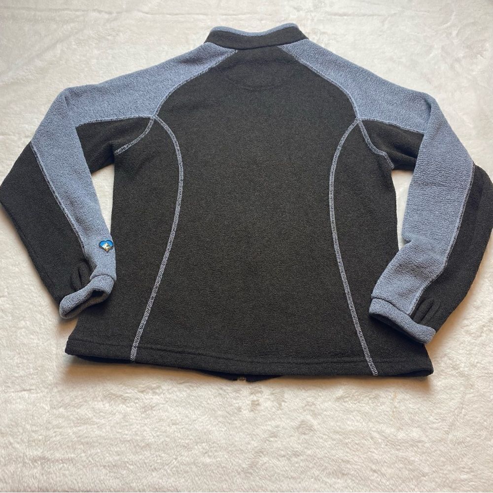 Kuhl Fleece Front Zip Gray and Dark Brown Jacket Size Small - Picture 2 of 12